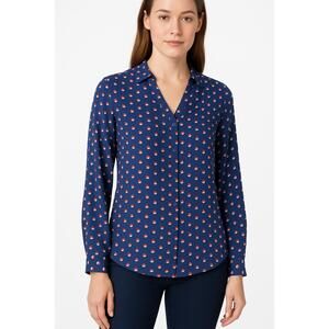 Women's NYDJ‎ 3/4 Sleeve Pleatback Top | Color: Blue | Size: S